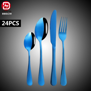 24 Pcs Luxury Stainless Steel <b>Spoon</b> <b>Fork</b> <b>Set</b> High Quality Modern Nordic Style Wedding Flatware with Mirror Polish - Product Image 6
