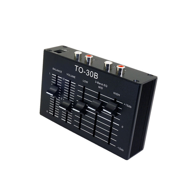 Stereo Audio EQ High, Medium, and Low Frequency Three Stage Equalization Preamplifier Channel Balance Volume Control