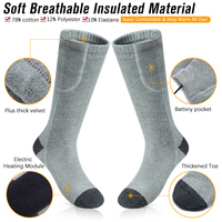 En stock Chaussettes chauffantes électriques pour hommes Chaussettes chauffantes thermiques à batterie rechargeable pour l'hiver