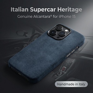 Funda para <span class=keywords><strong>iPhone</strong></span> <span class=keywords><strong>12</strong></span> <span class=keywords><strong>Pro</strong></span> <span class=keywords><strong>Max</strong></span>, Alcántara Italiana Genuina, Molde de Cobre con Estampado en Caliente, Función Magnética, <span class=keywords><strong>Precio</strong></span> de Fábrica - Product Image 6