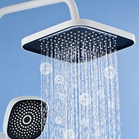 Ensemble de douche moderne de haute qualité en laiton avec affichage numérique LED, thermostatique, touches de piano contemporaines et jet de pluie doux massant