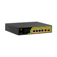 GENATA Switch Jaringan PoE Gigabit Penuh 4 Port PoE 1 Port Uplink Gigabit 1 Port Fiber SFP 6 Port Switch Ethernet