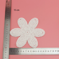Patch brodé en coton blanc imitation crochet fleur 15cm à coudre pour vêtements et sacs DIY