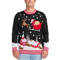 Pull de Noël en acrylique à motif renne, tricoté, design original, vente directe usine