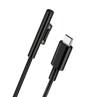 Câble de charge USB Type-C PD à angle droit 15V en gros, conducteur en cuivre pur tressé pour Microsoft Surface Pro/Go/Ordinateur portable, gaine en PVC
