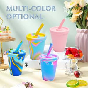 सिलिकॉन बच्चों के कप ढक्कन और पुआल अनब्रेकेबल और टिकाऊ बच्चों के टंबलर बीपीए मुक्त सिलिकॉन बच्चों के लिए कप पीने के लिए - Product Image 6