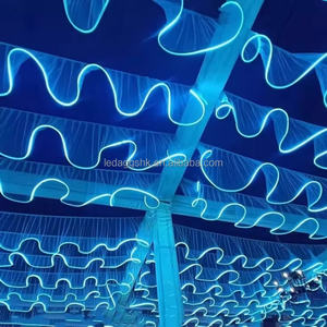 Décoration de plafond LEDA pour événements, lumière RGB toutes couleurs disponibles, draperie de plafond en forme de vague, décoration de scène de mariage - Product Image 2