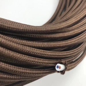 Green Lot kabel rajut anyaman tekstil Retro kawat listrik peringkat 220V antik dengan isolasi nilon padat - Product Image 6