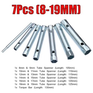 7PC/10PC 8-19mm 6-22mm Metric Tubular Box <strong>Wrench</strong> <strong>Set</strong> <strong>Tube</strong> Bar Spark-Plug Spanner for Automotive Plumb Repair Steel Double Ended - Product Image 5