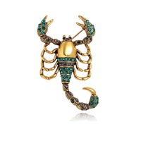 Broche en cristal de bijouterie fantaisie, broche en strass scorpion, broches de décoration de robe, broches de bijouterie pour femmes