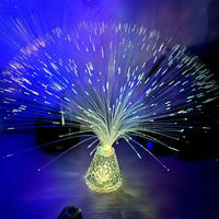 Lumière de base à fibres optiques LED multicolore à dégradé clignotant, pour décoration d'ambiance de bar à domicile, lumière de nuit ciel étoilé