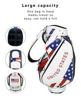 KONDAY-Bolso de cuero PU de 9 "para jóvenes, bolsa de golf de estilo Bandera de EE. UU.