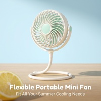 Ventilateur de bureau électrique LED, rechargeable par USB, portable, pliable, pour l'extérieur, 4 pales, en plastique, pour la maison, été