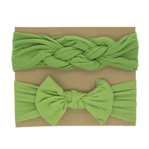 2 pièces par ensemble bébé fille bandeaux cheveux arcs noué bandeau Turban pour nouveau-né infantile tout-petits enfants cheveux accessoires