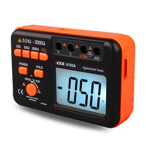 Medidor de resistencia a tierra digital Victor 4105A 0.01-2000 con puertos ACV y ECOM para pruebas de seguridad eléctrica - Product Image 3