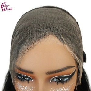 FH Perruque de cheveux vietnamiens bruts naturels Super Double Drawn coupe en couche sans colle 13x4 HD Perruque frontale en dentelle - Product Image 4