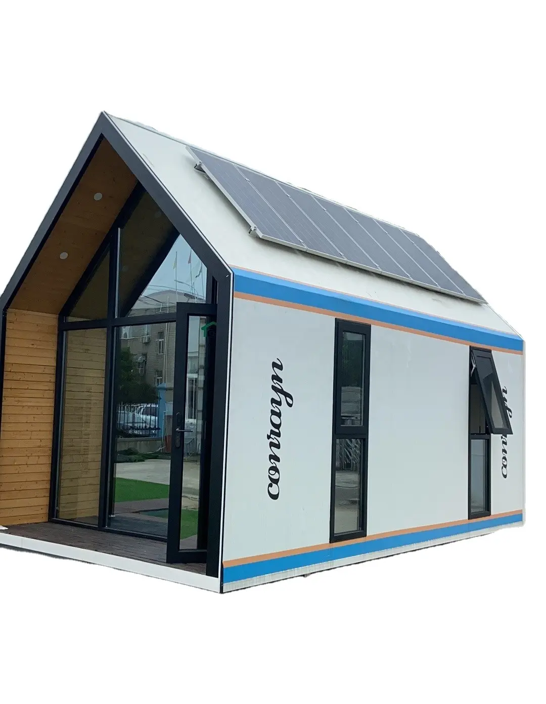 Casa solar exterior móvel casa modular pré-fabricada para turismo cultural e residência itinerante