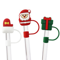 Couvercle de paille réutilisable en silicone pour gobelet de 30 à 40 oz Accessoires de Noël avec couvercle et couvercle de breloque en paille