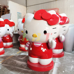 Escultura de fibra de vidrio Libit de Hello Kitty de 1.2 m, decoración duradera para el suelo de la sala de estar, ideal para cumpleaños. - Product Image 1