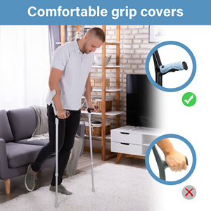 Fundas de felpa para muletas, cojines suaves para el agarre de las manos, para soporte al caminar - Product Image 4