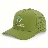 Casquette à 5 panneaux découpée au laser avec matériau à séchage rapide et évacuation de l'humidité pour les performances sportives, le golf et les activités de plein air