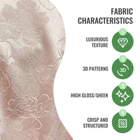 Nouveauté : tissu jacquard brodé texturé 3D à motifs floraux, finition brillante personnalisée, pour robe de créateur