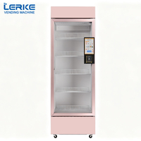 Fabricante de Máquinas Expendedoras LERKE Polonia, Máquina Expendedora Inteligente de Autoservicio de Cosméticos y Maquillaje, Color Rosa
