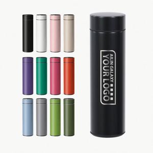 Bouteille d'eau isotherme en acier inoxydable naturel et bambou, 500 ml/17 oz, avec infuseur, vente en gros - Product Image 2