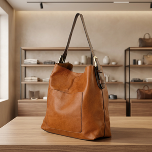 Sac à main pochette en cuir véritable personnalisé avec bandoulière, fermeture éclair, imperméable, durable, léger, pliable, grande capacité, vente en gros - Product Image 1