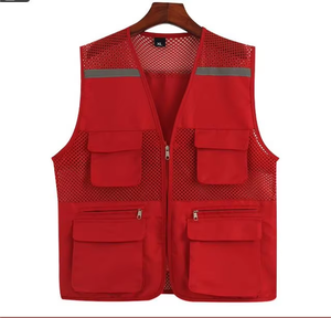 Vente en gros <span class=keywords><strong>de</strong></span> gilet réfléchissant multi-poches sans manches en maille vêtements <span class=keywords><strong>de</strong></span> <span class=keywords><strong>travail</strong></span> bénévole pour l'activité logo personnalisé bon marché en plein air - Product Image 5