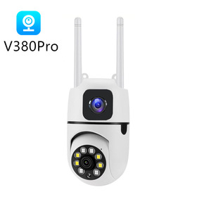 Caméra de surveillance Wifi V380Pro à double objectif 4Mp, vision nocturne, audio bidirectionnel, détection de mouvement, utilisation intérieure et extérieure - Product Image 1
