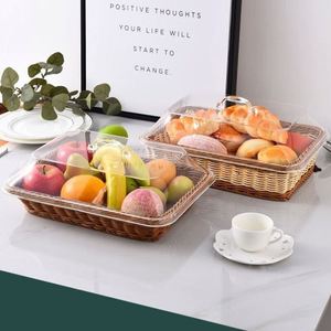 Kitchen Accessories <b>Bread</b> <b>Basket</b> with Cover Clear Food Cover Plastic Covers for Food Multifunction Storage <b>Baskets</b> Brown Storage - Product Image 6