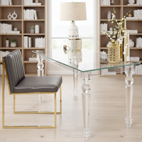 Table à manger moderne en acrylique transparent, 8 places, table de mariage pour la maison, la cuisine, les banquets et les fêtes