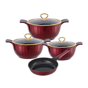 Roman Column Die <b>Cast</b> Cookware Set 8 Piece Non Stick Aluminum Saucepan Frying Pan Oven Safe <b>Hand</b> Wash Only - Product Image 1