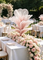 Fleur de table de mariage de style luxueux faite à la main avec support pour la décoration de table, centre de table en fleurs artificielles, fleurs de mariage