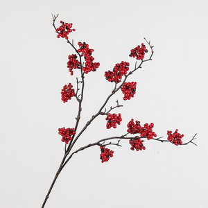 ของจริงผลไม้สีแดงคุณภาพสูงผลไม้ฮอลลี่คริสต์มาสเบอร์รี่ห้องเคลื่อนที่สำหรับปีใหม่ถังนำโชคตกแต่งดอกไม้ - Product Image 3