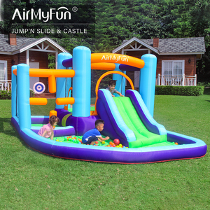 Château gonflable avec toboggan aquatique pour enfants, jeu de fête familial, vente chaude, pas cher - Product Image 1