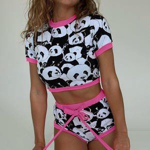 <span class=keywords><strong>Pigiama</strong></span> in vita elasticizzata traspirante da donna 2024 <span class=keywords><strong>con</strong></span> vanghe per abiti da casa estivi transfrontalieri <span class=keywords><strong>con</strong></span> fornitura di ODM modello <span class=keywords><strong>Panda</strong></span> - Product Image 3