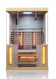 Caisheng Factory Customizable Hemlock Red Cedar Indoor Sauna Room With Red Light Therapy Lamp For Sale