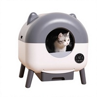 Bac à litière intelligent pour chat avec contrôle Wi-Fi, entièrement automatique, extra-large, anti-éclaboussures, design fermé, autonettoyant, en plastique ABS, pour animaux de compagnie