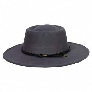 Wholesale Wide 10cm Brim Polyester/Cotton Fedora Hats for Women Image Casual Party Water <b>Drop</b> Shape Retroexcavadora Sauna Hat - Product Image 2