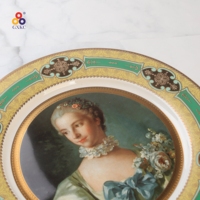 Fabricants chinois de vaisselle, service de table en céramique, assiettes en porcelaine, céramique embossée or vintage, plateaux de service décoratifs