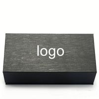 Étui à lunettes carré rigide surdimensionné noir personnalisé avec logo, grande taille, boîte d'emballage extérieure pour lunettes