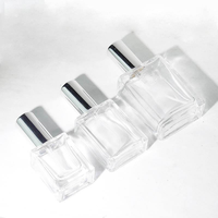 Vente en gros de flacons de parfum en verre carrés plats transparents, noirs et dégradés ombrés de 10/15/30 ml, vaporisateur rechargeable pour les voyages