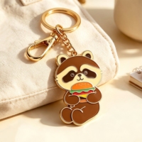 Individueller Metall-Emaille-Schlüsselanhänger Niedliche Kawaii-Tiere Schlüsselring Vergoldete Anhänger Schlüsselkette Taschenanhänger Handwerksgeschenk