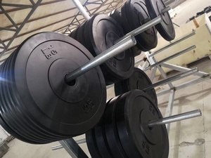 Plaques de pare-chocs en caoutchouc noir vente en gros Lbs Disques de poids de gymnastique 5kg 45lb Plaques de poids pour la compétition Logo écologique - Product Image 2