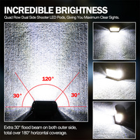 Projecteurs latéraux LED 12V de 4 pouces pour montant A, 6000K, pour pare-chocs, UTV, ATV, et conduite tout-terrain