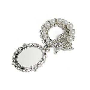 Broche Elegante con Perlas y Mariposas para Sublimación - Joyería en Blanco para Transferencia Térmica, Formas Redondas/Ovaladas para Fotos Personalizadas - Product Image 5