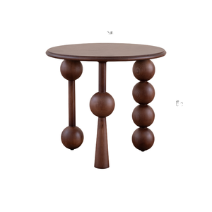 Mesa de Centro Redonda de Madera Moderna, Duradera y Ecológica, Mesa Auxiliar Pequeña para Sala de Estar - Product Image 1