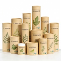 Tube d'emballage de bouteille d'eau recyclable de luxe personnalisé 100 ml bouteille en verre cylindre boîte de tube en carton avec couvercle en papier